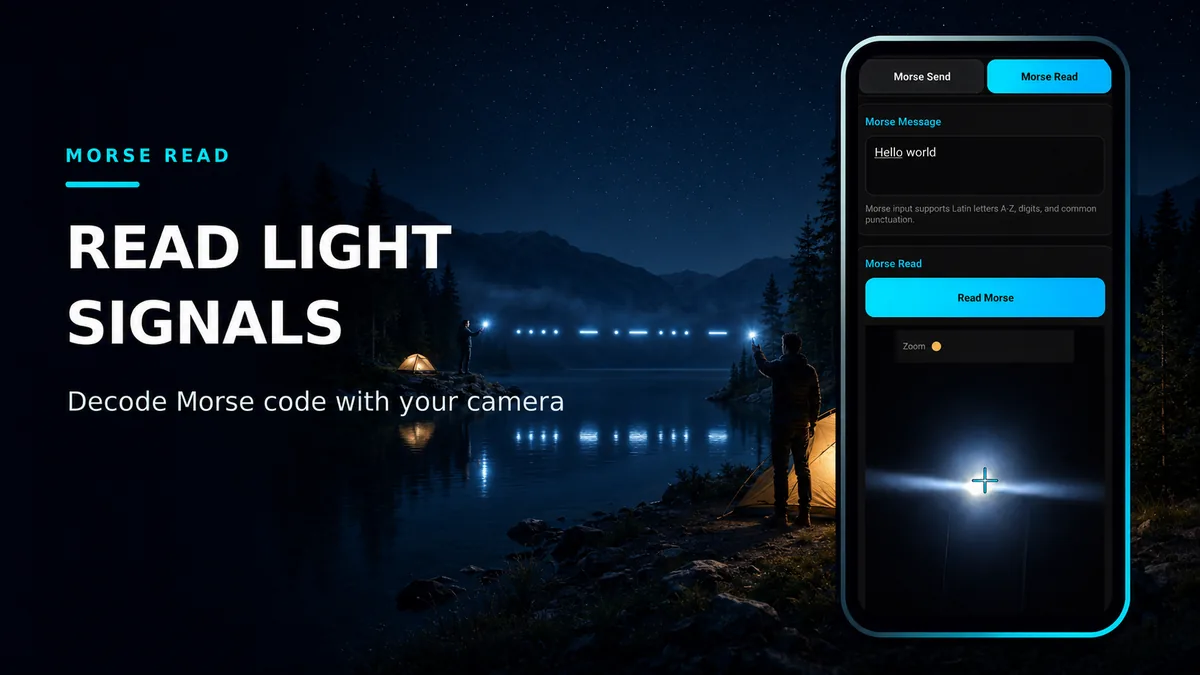 Morse Read screen: decoding light signals with the camera
