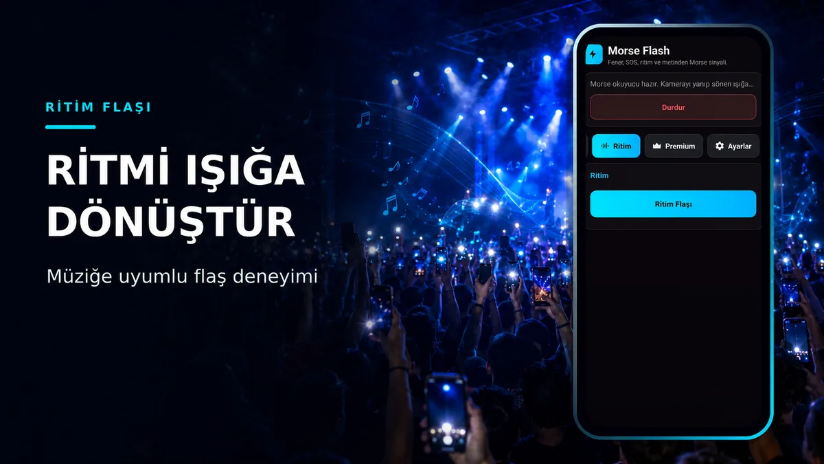 Ritim Flaşı ekranı: müziğe uyumlu flaş deneyimi